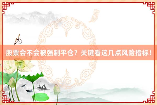 股票会不会被强制平仓？关键看这几点风险指标！